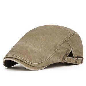 Beige Men Vintage Flat Cap Ivy Driver Hat Adjustable Casual Golf Newsboy Unisex